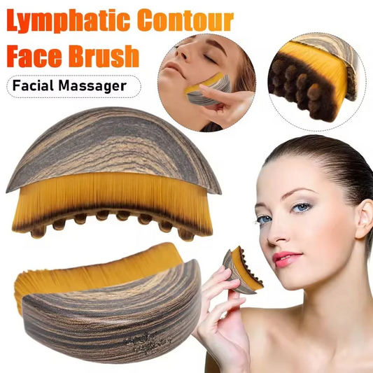 Lymphatic Contour Face Brush Lymphatic Drainage Reduce Puffiness Relief Fatigue Facial Massager Face Chin Skin Sculpting Tool